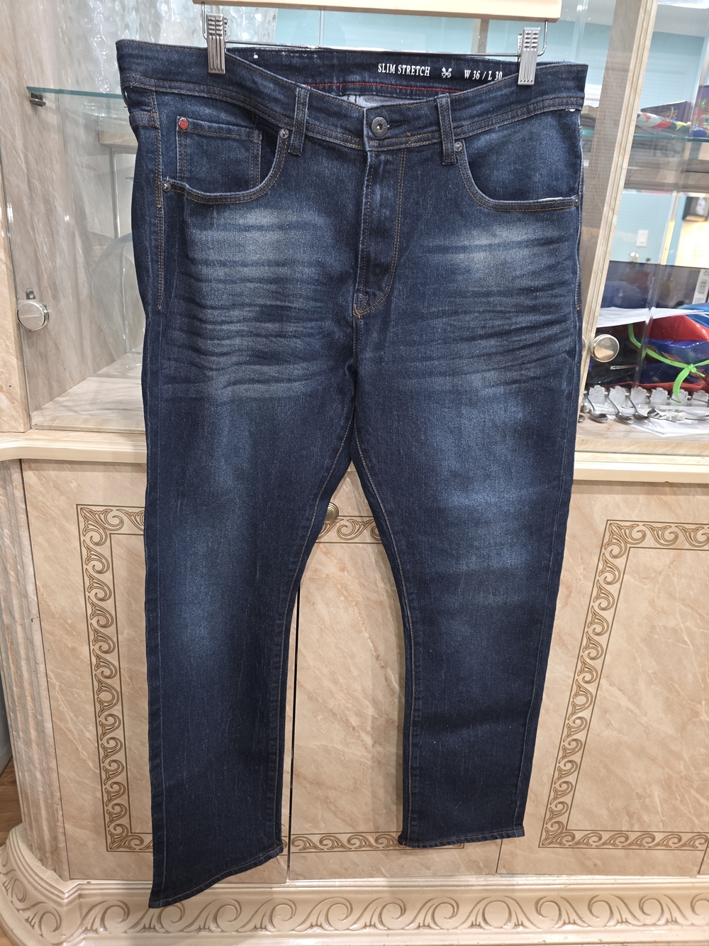 Slim Stretch Men’s Jeans - Dark Blue 36x30